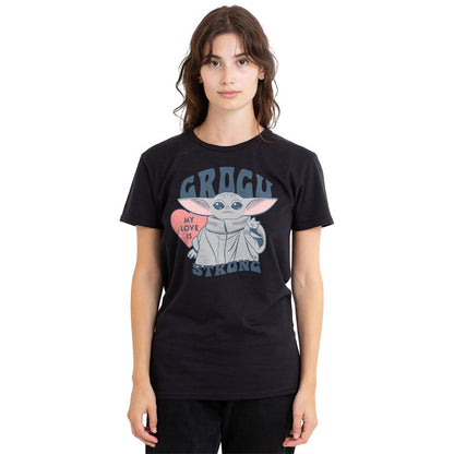 Black - Side - Star Wars: The Mandalorian Unisex Adult My Love Is Strong Baby Yoda T-Shirt