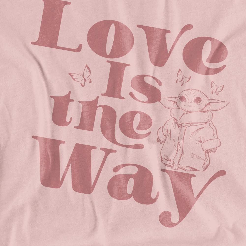 Powder Rose - Pack Shot - Star Wars: The Mandalorian Unisex Adult Love Is The Way Baby Yoda T-Shirt