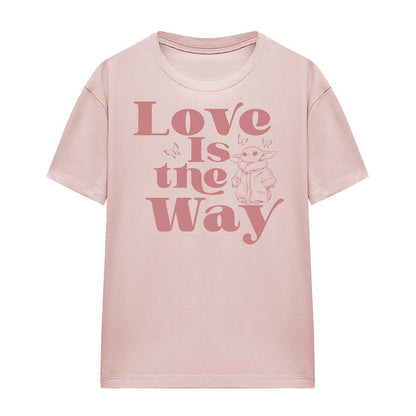 Powder Rose - Front - Star Wars: The Mandalorian Unisex Adult Love Is The Way Baby Yoda T-Shirt