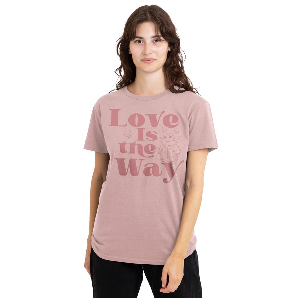 Powder Rose - Side - Star Wars: The Mandalorian Unisex Adult Love Is The Way Baby Yoda T-Shirt