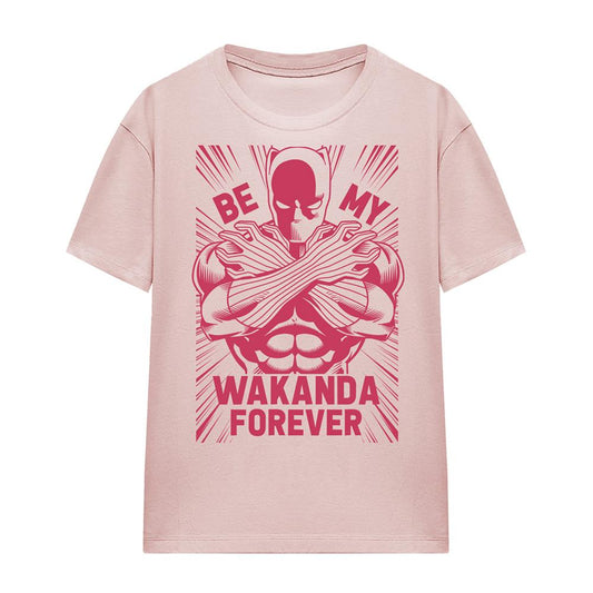 Powder Rose - Front - Black Panther Unisex Adult Be My Wakanda Forever T-Shirt