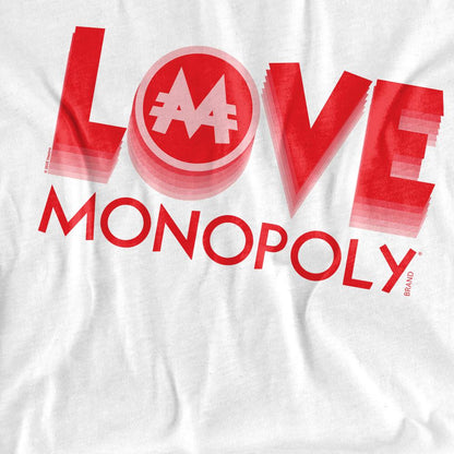 White - Pack Shot - Monopoly Unisex Adult Love T-Shirt