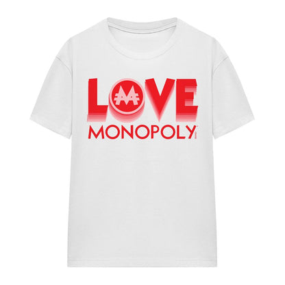 White - Front - Monopoly Unisex Adult Love T-Shirt