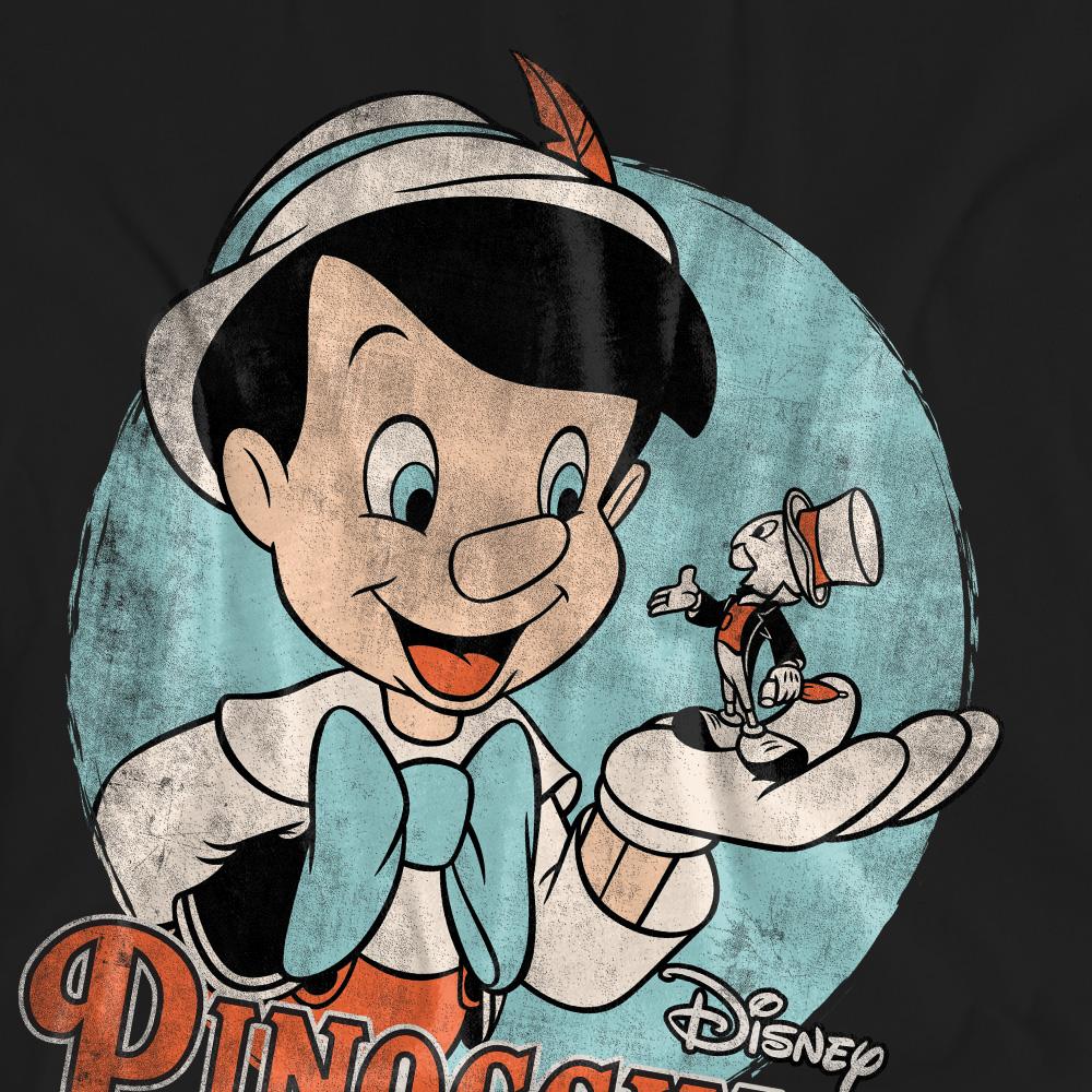 Black - Pack Shot - Pinocchio Unisex Adult Vintage T-Shirt