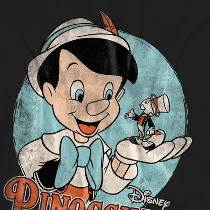 Black - Pack Shot - Pinocchio Unisex Adult Vintage T-Shirt