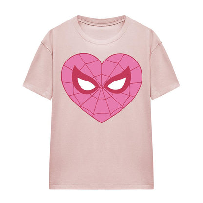 Powder Rose - Front - Spider-Man Unisex Adult Heart T-Shirt
