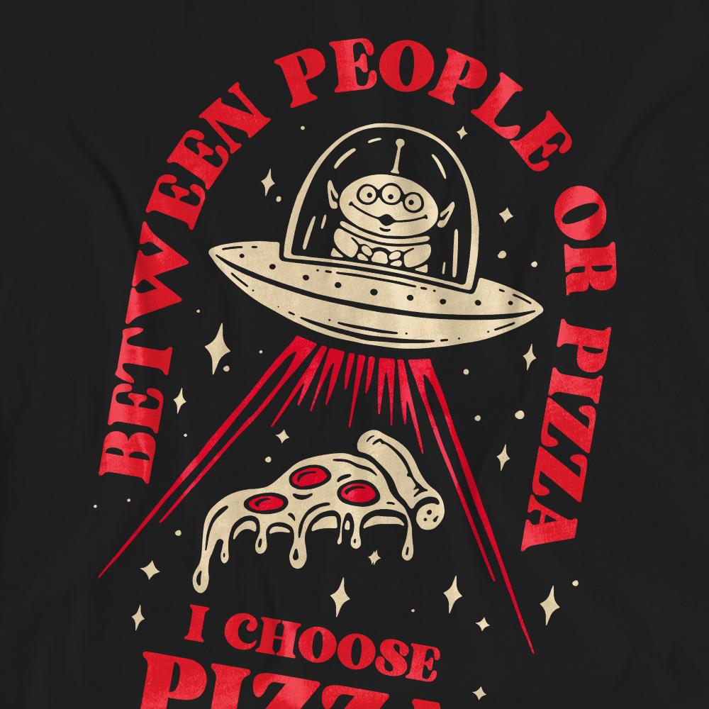 Black - Lifestyle - Toy Story Unisex Adult Pizza Or People T-Shirt