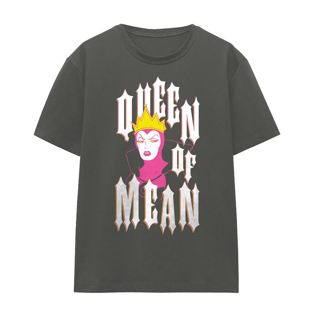 Charcoal - Front - Disney Villains Unisex Adult Queen Of Mean T-Shirt