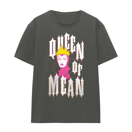 Charcoal - Front - Disney Villains Unisex Adult Queen Of Mean T-Shirt