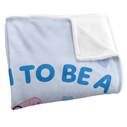 White - Back - Peppa Pig Soon To Be Daddy Pig Blanket