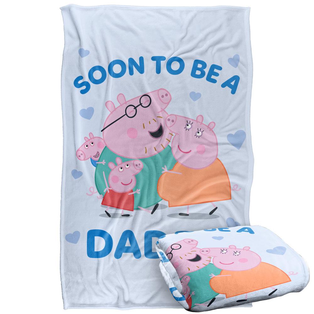 White - Side - Peppa Pig Soon To Be Daddy Pig Blanket