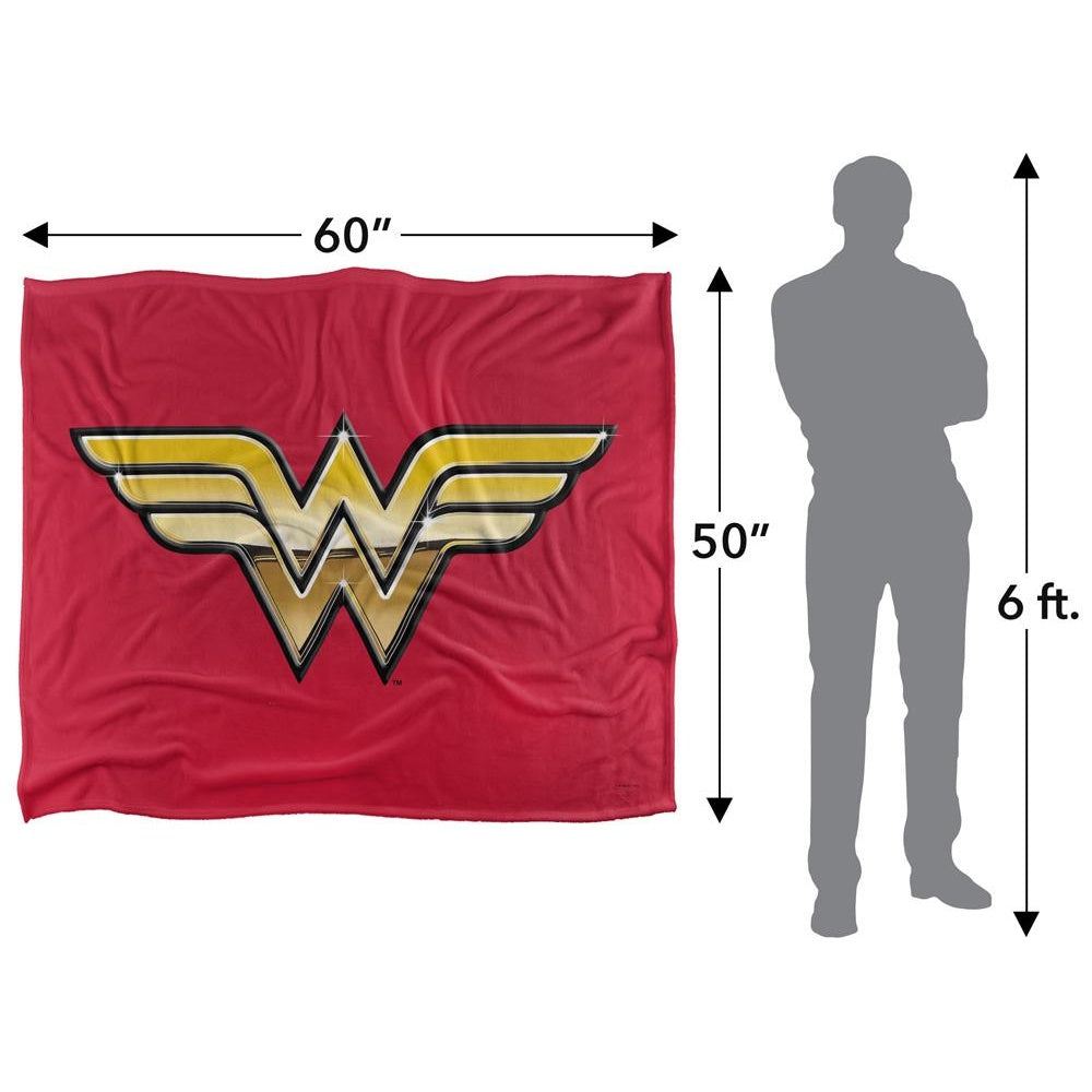 Multicoloured - Pack Shot - Wonder Woman Metal Logo Blanket