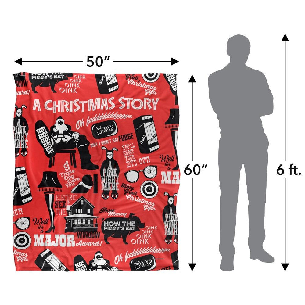 Multicoloured - Pack Shot - A Christmas Story All-Over Print Blanket