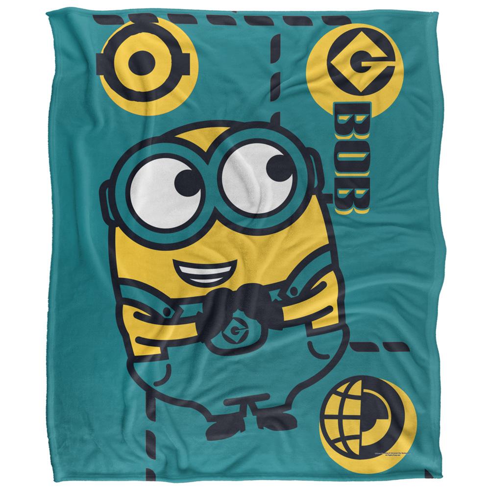 White - Front - Minions Bob Blanket