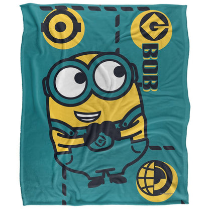 White - Front - Minions Bob Blanket