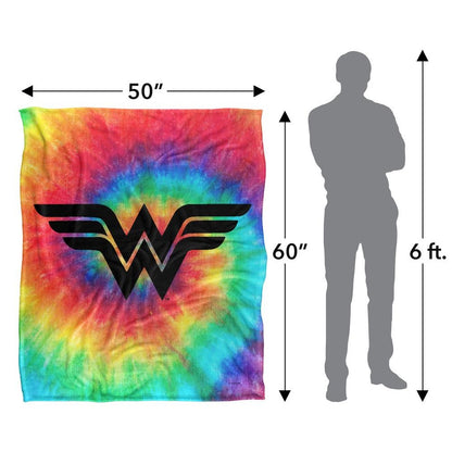 Multicoloured - Pack Shot - Wonder Woman Tie Dye Blanket