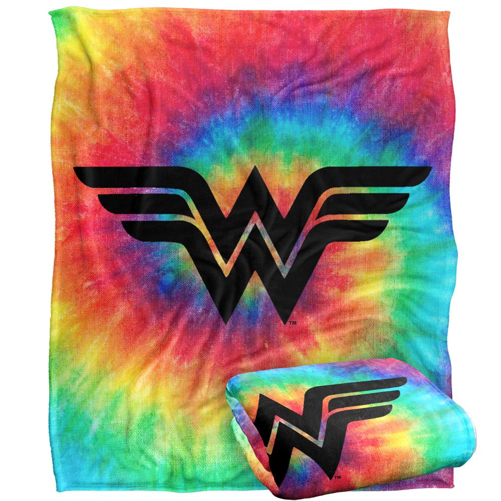 Multicoloured - Side - Wonder Woman Tie Dye Blanket
