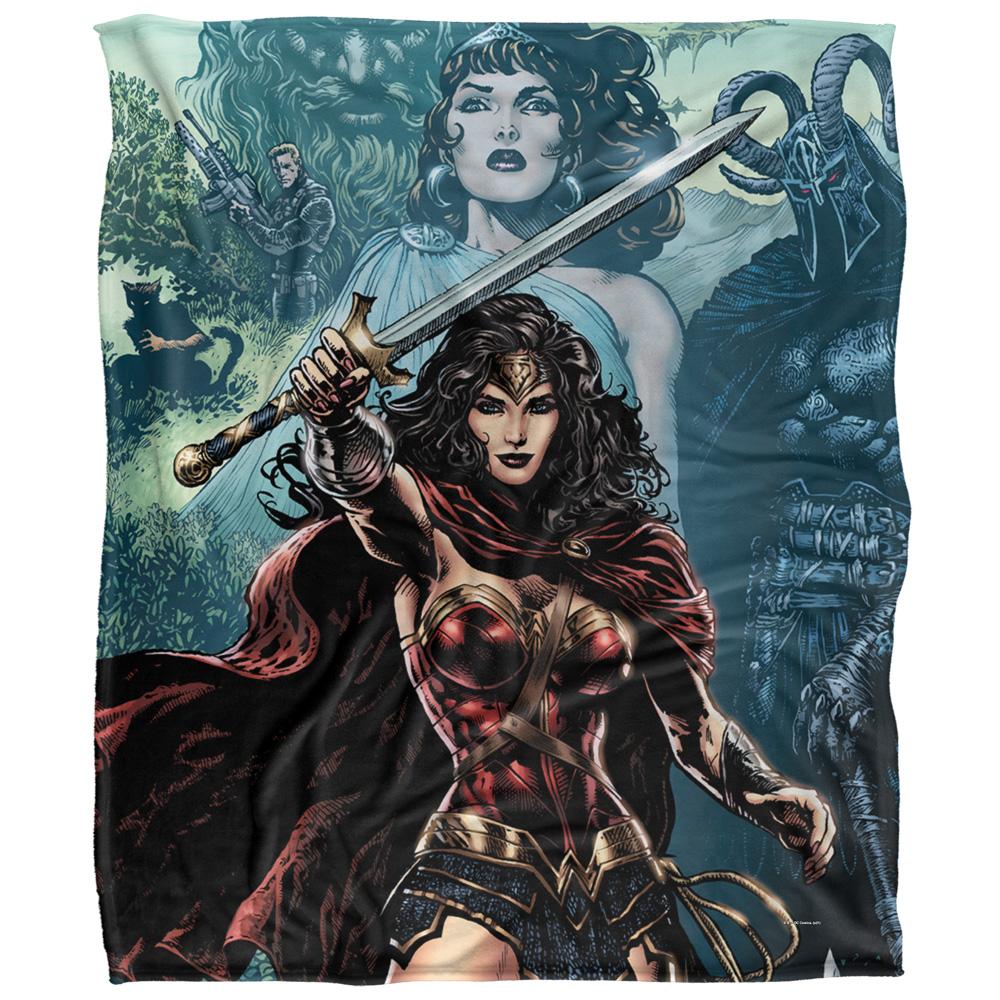Multicoloured - Front - Wonder Woman Sword In Hand Blanket