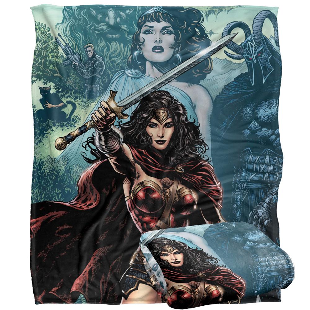 Multicoloured - Side - Wonder Woman Sword In Hand Blanket