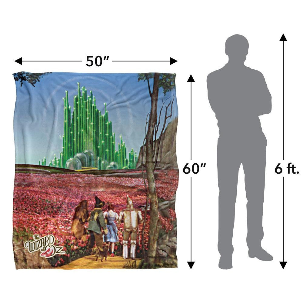 Multicoloured - Pack Shot - The Wizard Of Oz Emerald CIty Scene Blanket