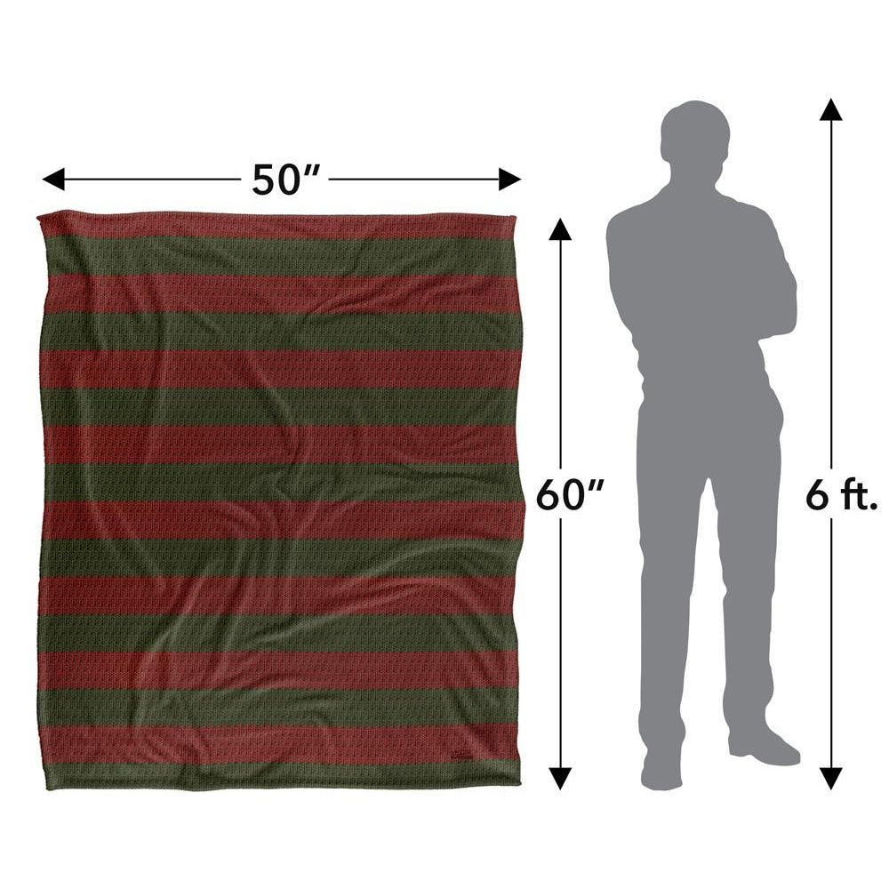 Multicoloured - Pack Shot - Nightmare On Elm Street Stripes Freddy Krueger Blanket