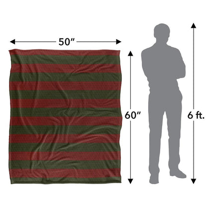 Multicoloured - Pack Shot - Nightmare On Elm Street Stripes Freddy Krueger Blanket