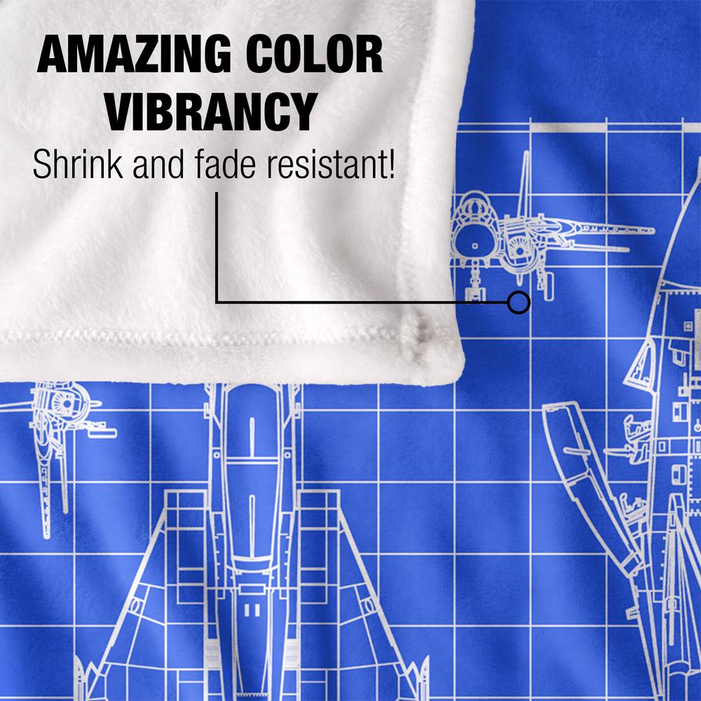 Multicoloured - Lifestyle - Top Gun Fighter Jet Blueprint Blanket