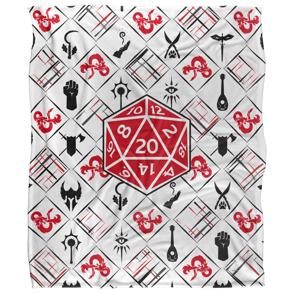 White - Front - Dungeons & Dragons D20 Blanket