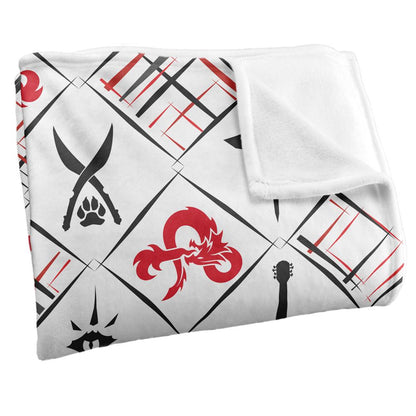 White - Back - Dungeons & Dragons D20 Blanket