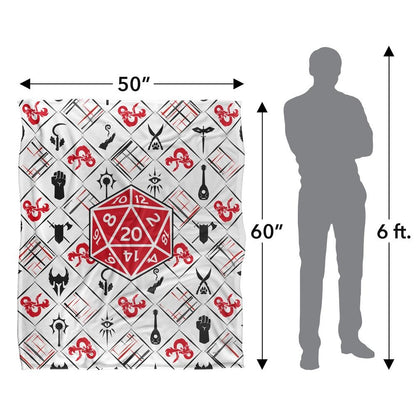 White - Pack Shot - Dungeons & Dragons D20 Blanket