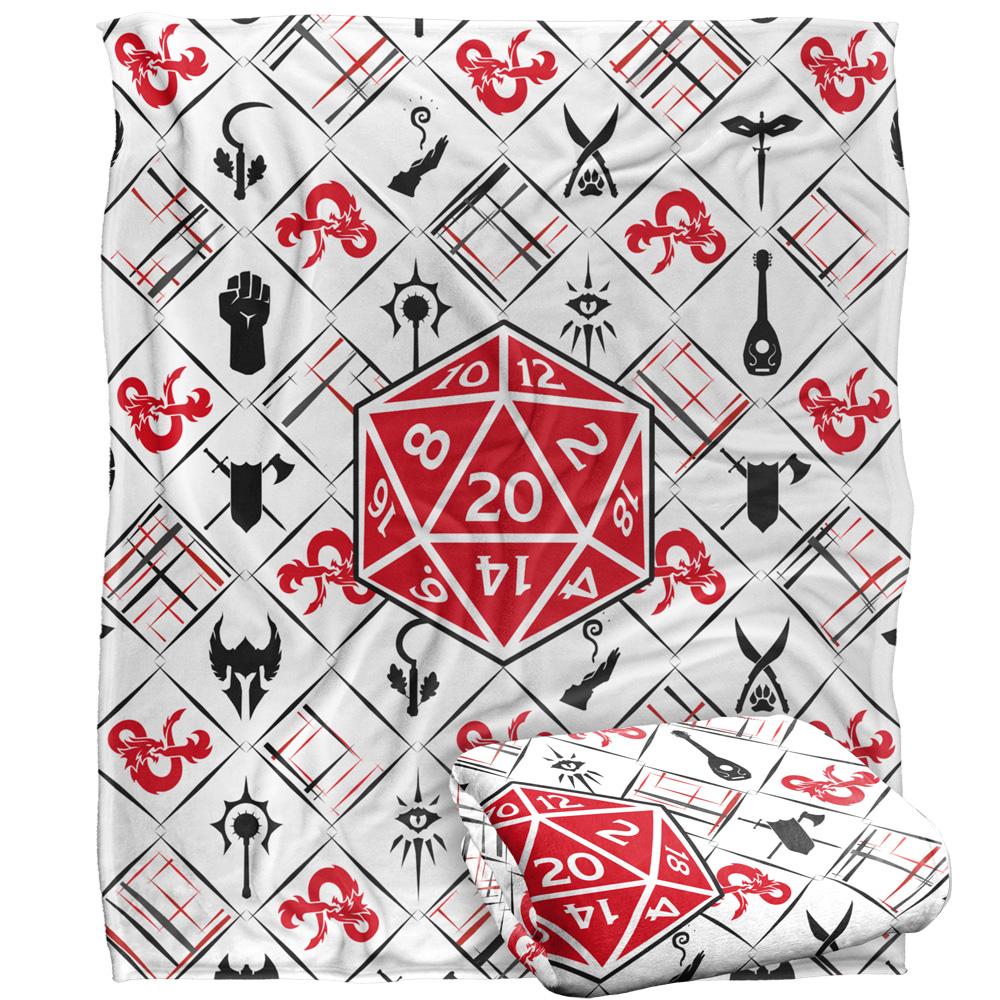 White - Side - Dungeons & Dragons D20 Blanket