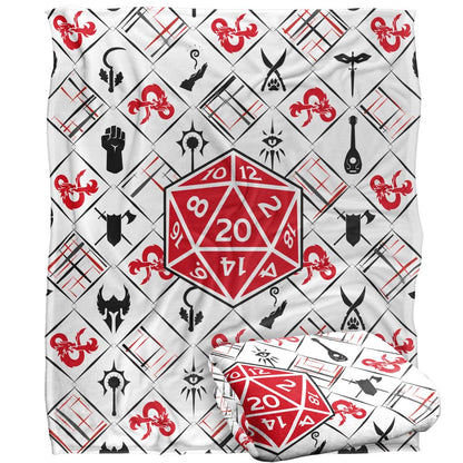White - Side - Dungeons & Dragons D20 Blanket