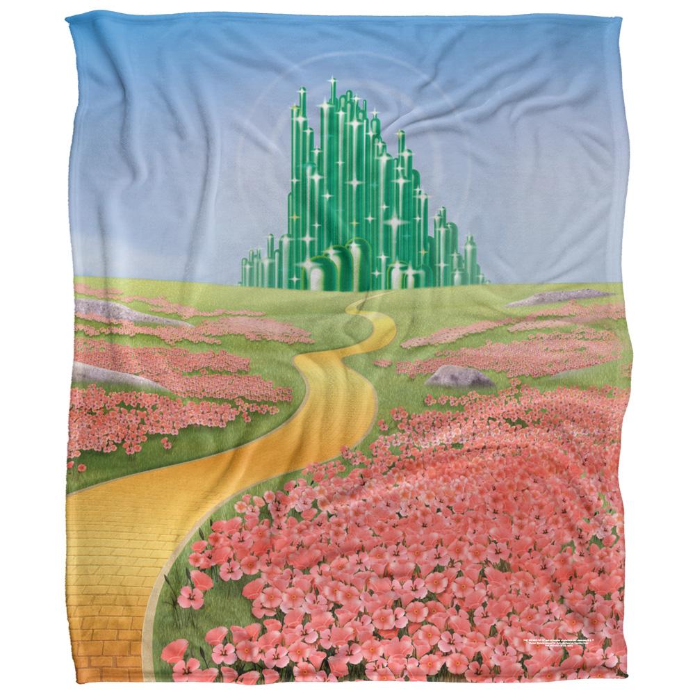 Multicoloured - Front - The Wizard Of Oz Emerald CIty Scenic Blanket