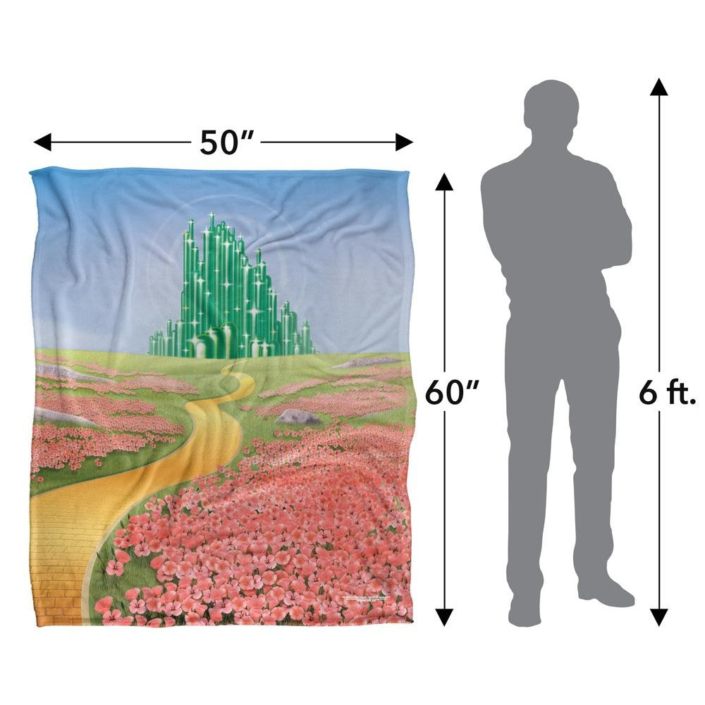 Multicoloured - Pack Shot - The Wizard Of Oz Emerald CIty Scenic Blanket