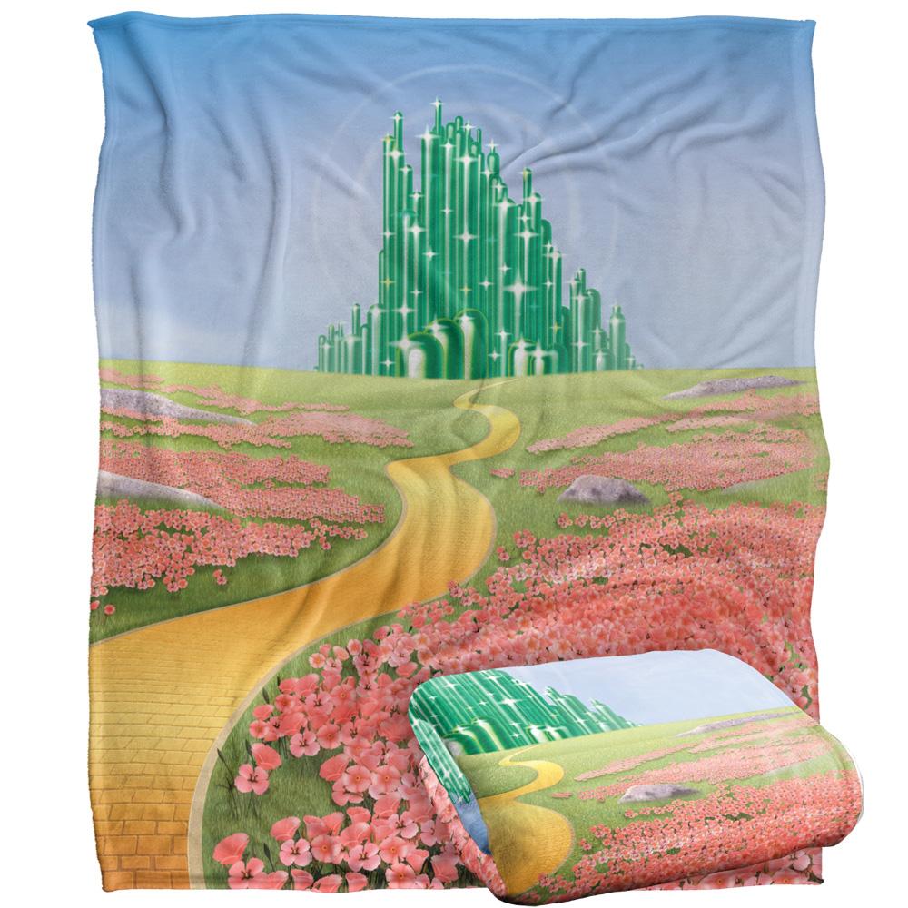 Multicoloured - Side - The Wizard Of Oz Emerald CIty Scenic Blanket
