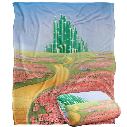 Multicoloured - Side - The Wizard Of Oz Emerald CIty Scenic Blanket