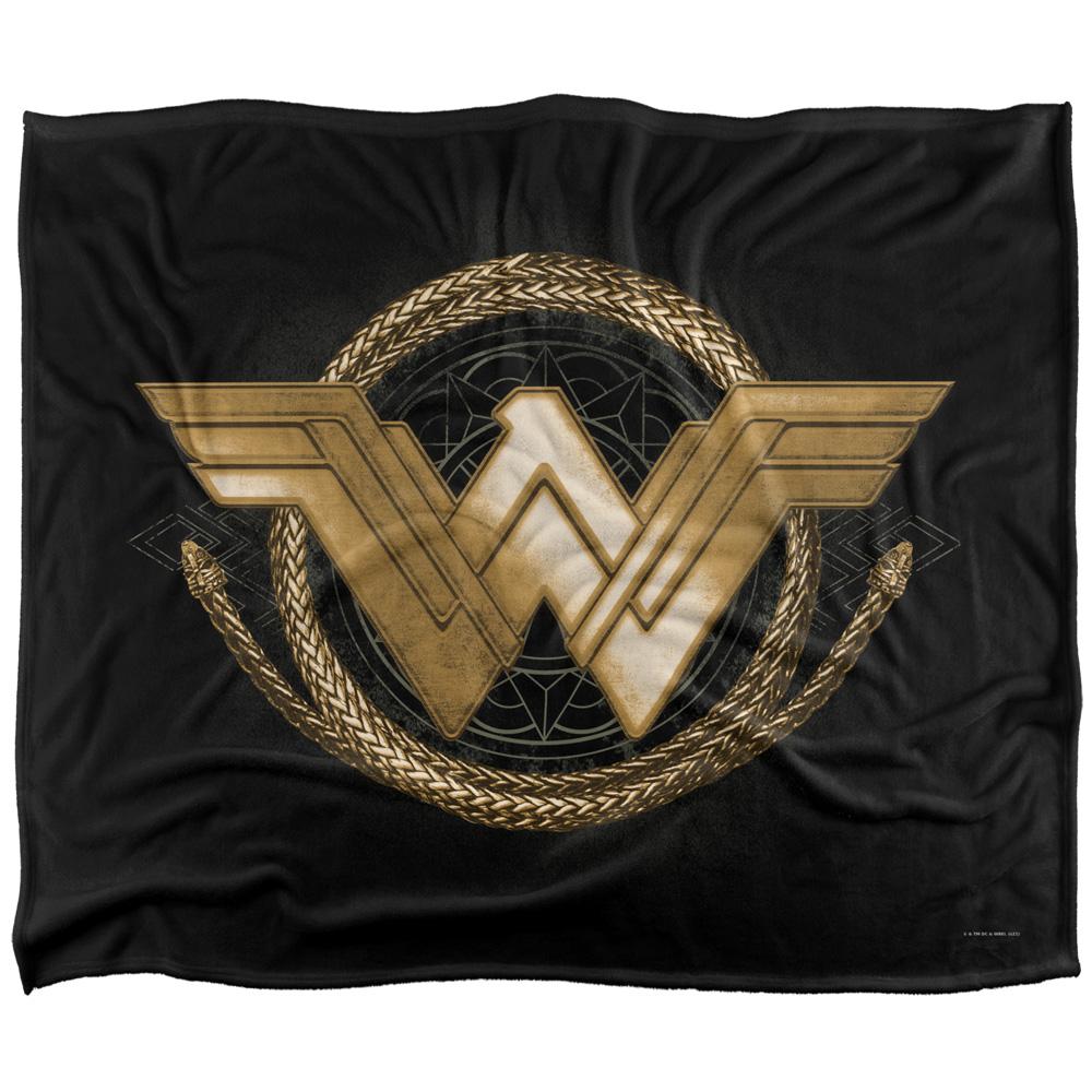 Multicoloured - Front - Wonder Woman Gold Logo Blanket