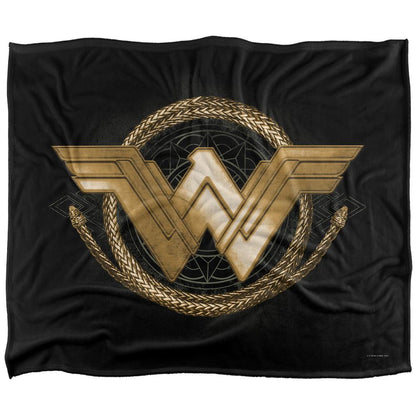Multicoloured - Front - Wonder Woman Gold Logo Blanket