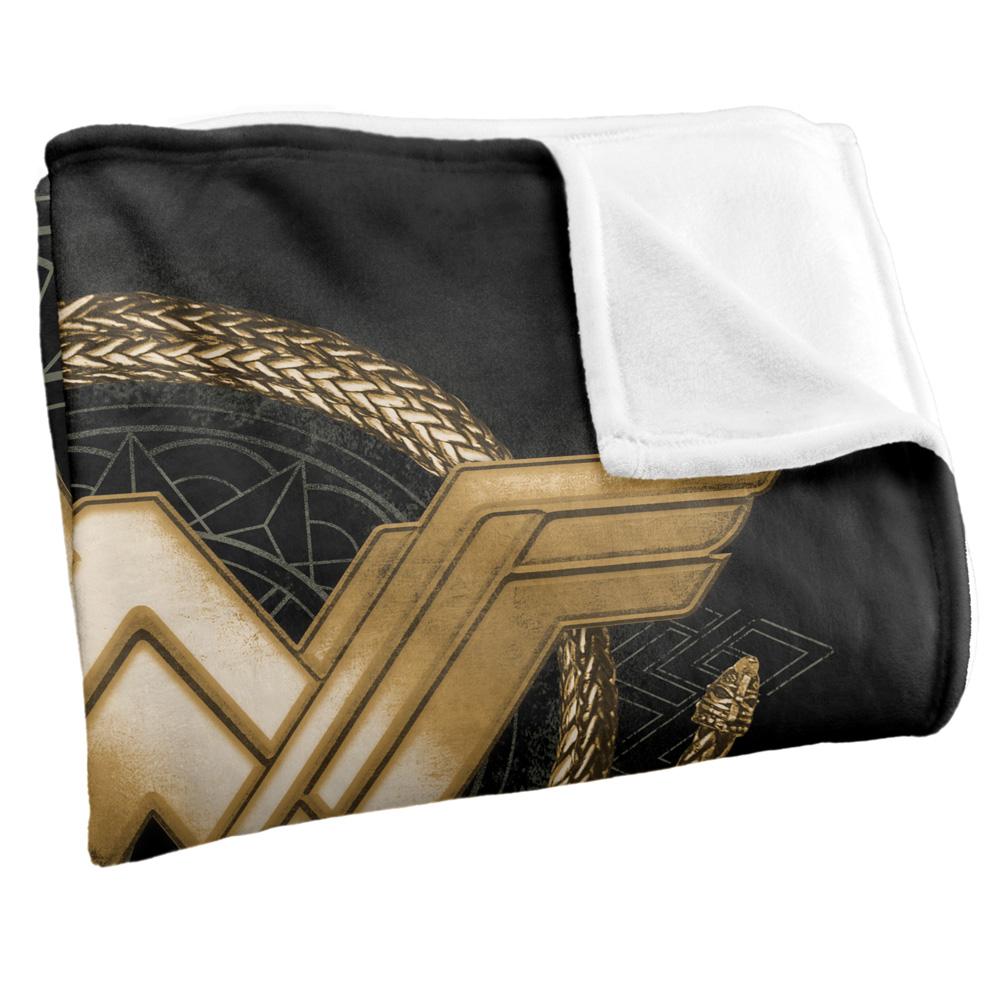 Multicoloured - Back - Wonder Woman Gold Logo Blanket
