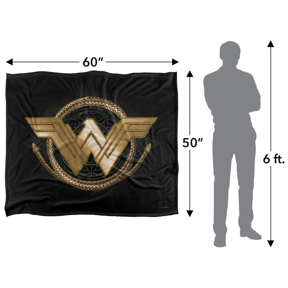 Multicoloured - Pack Shot - Wonder Woman Gold Logo Blanket