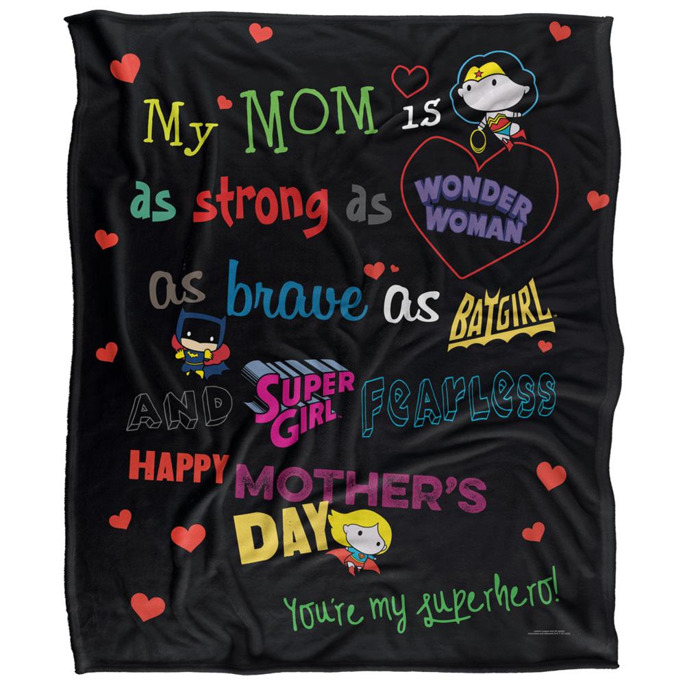 Multicoloured - Front - Justice League My Mom Is Mothers Day Blanket