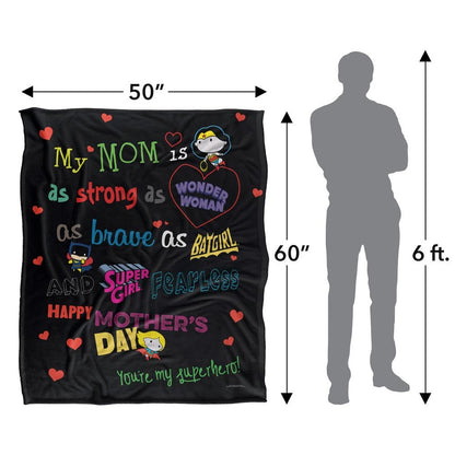 Multicoloured - Pack Shot - Justice League My Mom Is Mothers Day Blanket