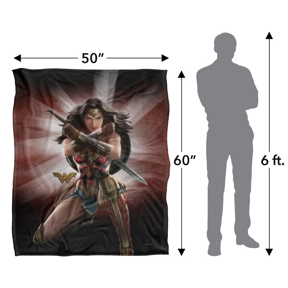 Multicoloured - Pack Shot - Wonder Woman Pose Blanket