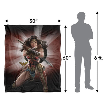 Multicoloured - Pack Shot - Wonder Woman Pose Blanket