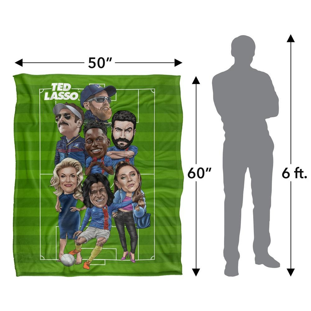 Multicoloured - Pack Shot - Ted Lasso Characters Blanket