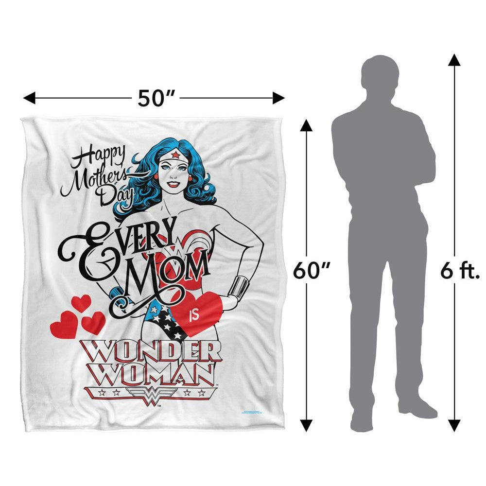 Multicoloured - Pack Shot - Justice League Every Mom Is Wonder Woman Blanket