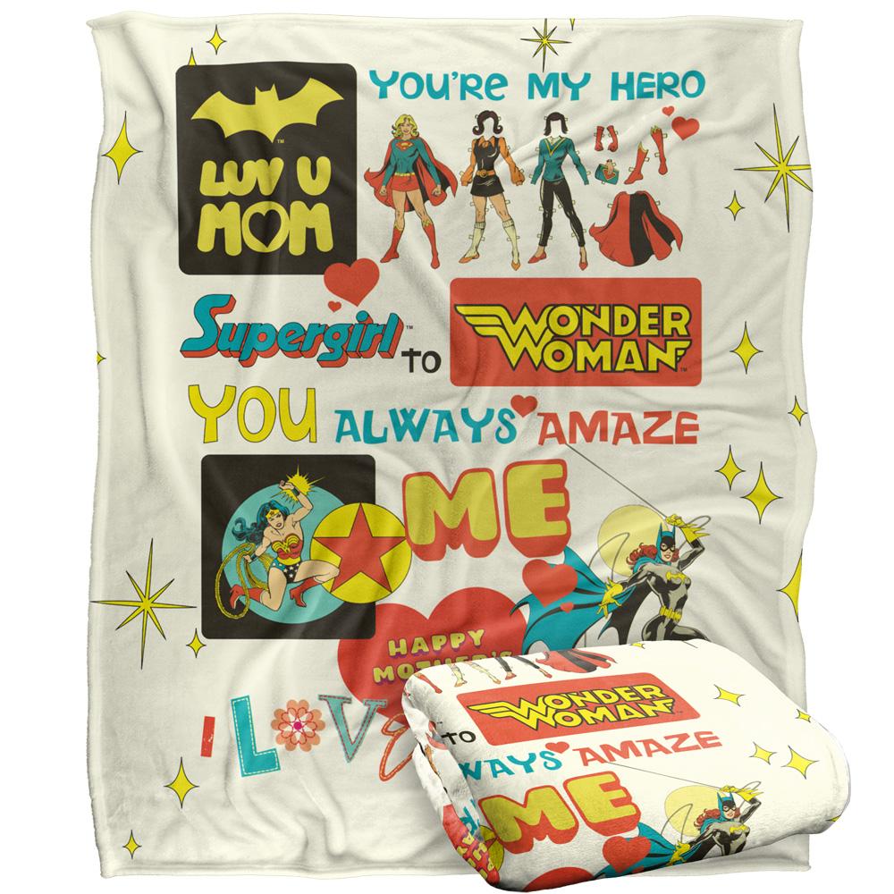 Multicoloured - Side - Justice League You´re My Hero Mothers Day Blanket