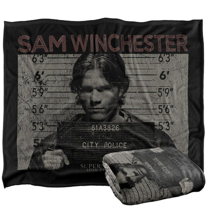 Multicoloured - Side - Supernatural Mugshot Sam Winchester Blanket