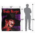 Multicoloured - Pack Shot - Nightmare On Elm Street Headshot Freddy Krueger Blanket