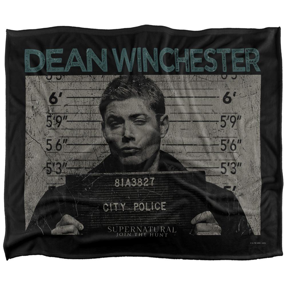 Multicoloured - Front - Supernatural Mugshot Dean Winchester Blanket